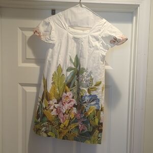 Floral Print White Dress